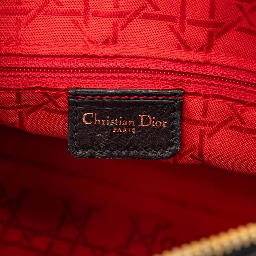 Dior Large Lambskin Cannage Lady Dior Black Leather Very good condition - Box View