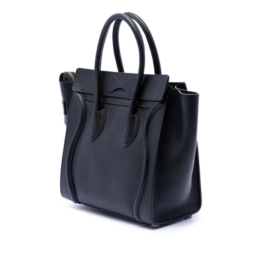 Celine Micro Smooth Calfskin Luggage Tote Black Leather Very good condition - Back View