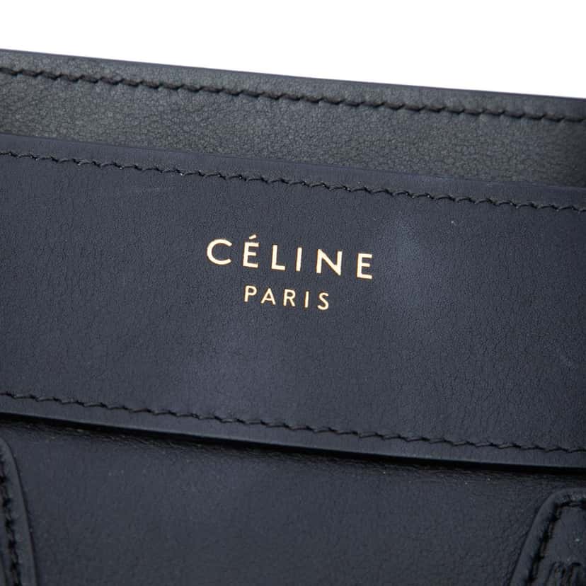 Celine Micro Smooth Calfskin Luggage Tote Black Leather Very good condition - Box View