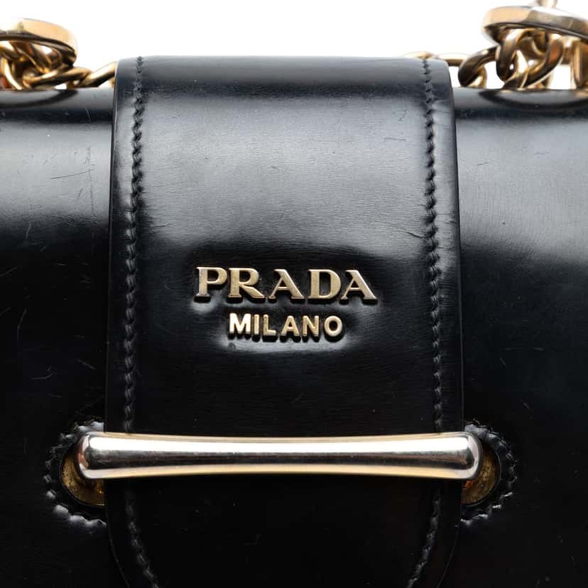 Prada City Calf Sidonie Crossbody Black Leather Very good condition - Box View