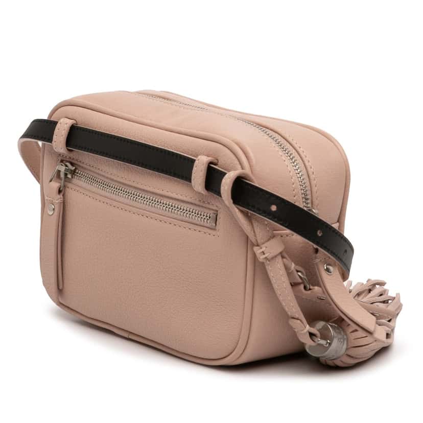 Saint Laurent Grained Calfskin Monogram Lou Tassel Belt Bag Pink Leather Very good condition - Back View