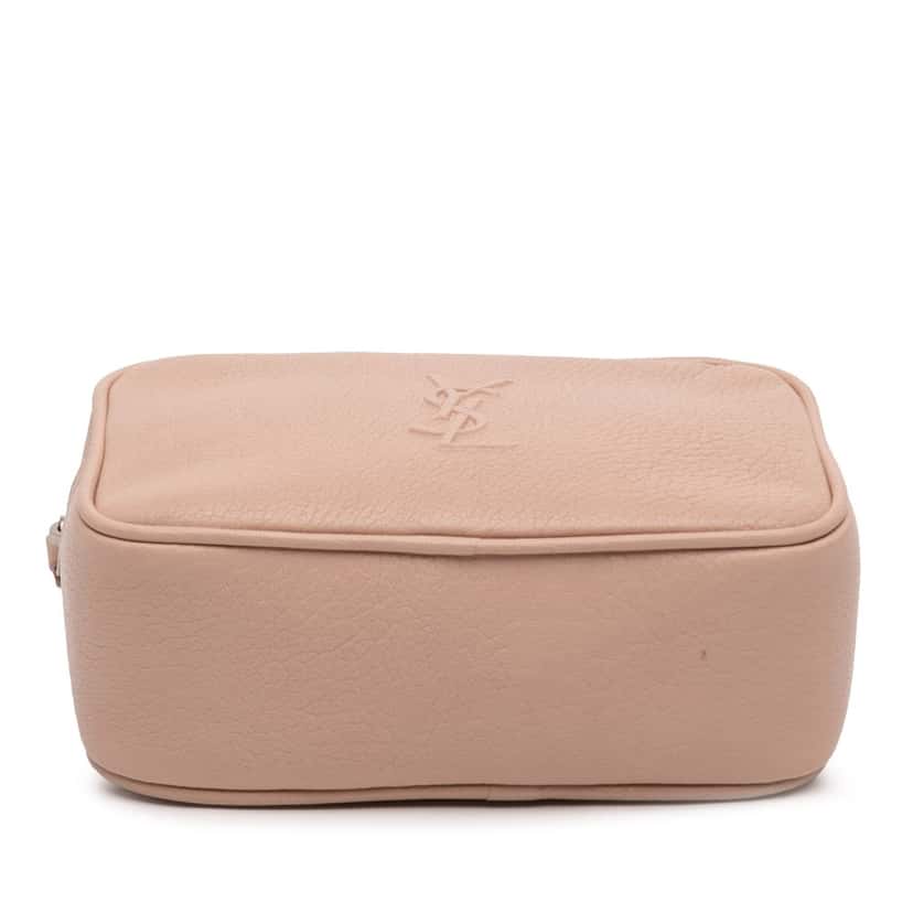 Saint Laurent Grained Calfskin Monogram Lou Tassel Belt Bag Pink Leather Very good condition - Inside View