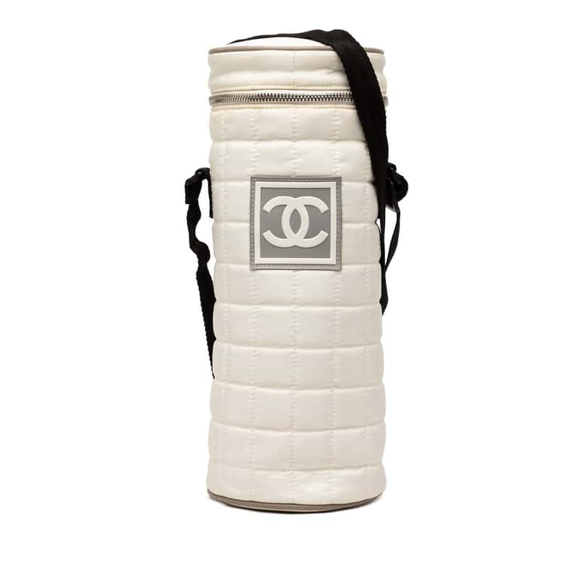 Chanel Quilted Sport Line Bottle Holder Crossbody White Very good condition - Front View