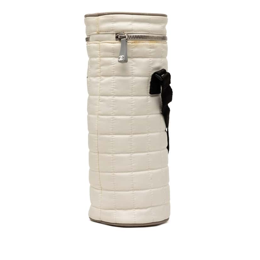 Chanel Quilted Sport Line Bottle Holder Crossbody White Very good condition - Back View