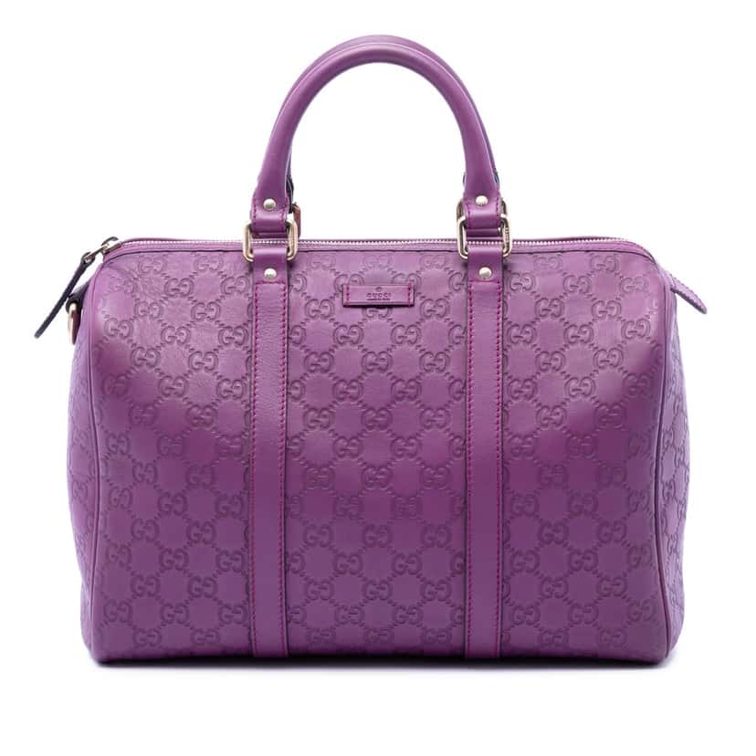 Gucci Medium Guccissima Joy Boston Bag Purple Leather Very good condition - Front View