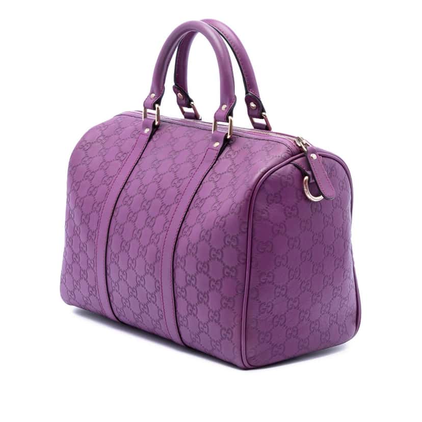 Gucci Medium Guccissima Joy Boston Bag Purple Leather Very good condition - Back View