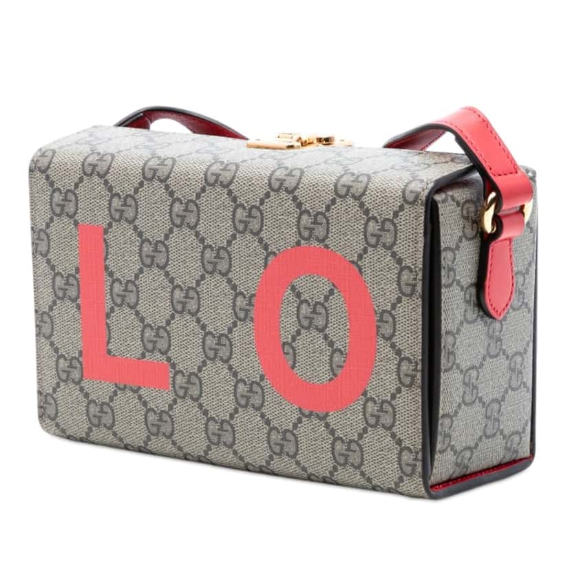 Gucci Mini GG Supreme Love Trunk Crossbody Beige Very good condition - Back View