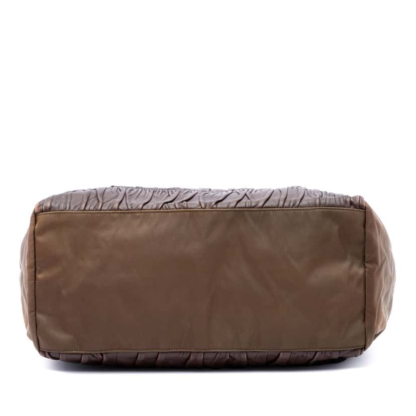 Prada Nappa Gaufre and Tessuto Tote Brown Leather Very good condition - Inside View