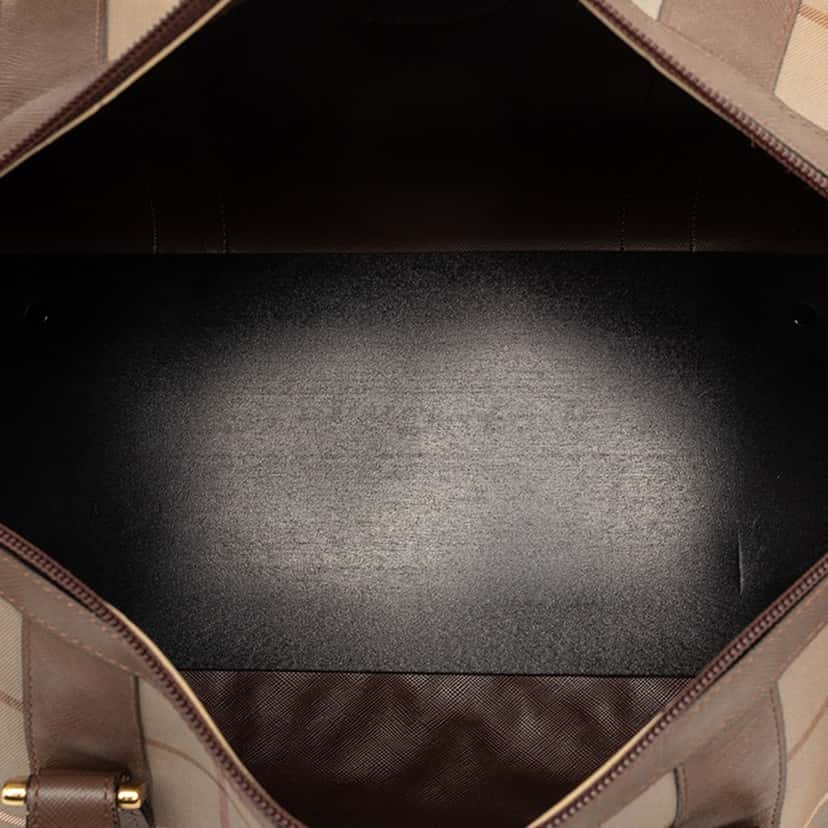 Burberry Vintage Check Canvas Boston Bag Brown Very good condition - Model View