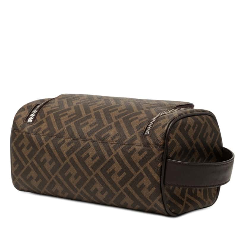 Fendi FF 1974 Coated Canvas Travel Essential Case Brown Good condition - Back View
