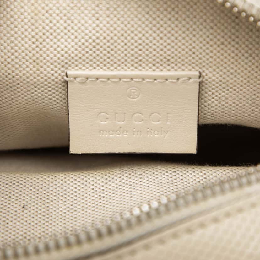 Gucci Mini GG Embossed Perforated Calfskin Satchel White Leather Very good condition - Box View