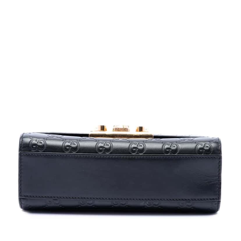 Gucci Small Guccissima Padlock Crossbody Black Leather Very good condition - Inside View