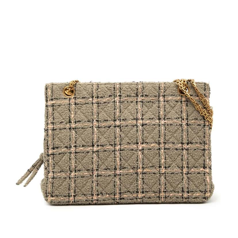 Chanel Multicolor Tweed and Leather Quadrato Box Shoulder Bag Beige Very good condition - Front View