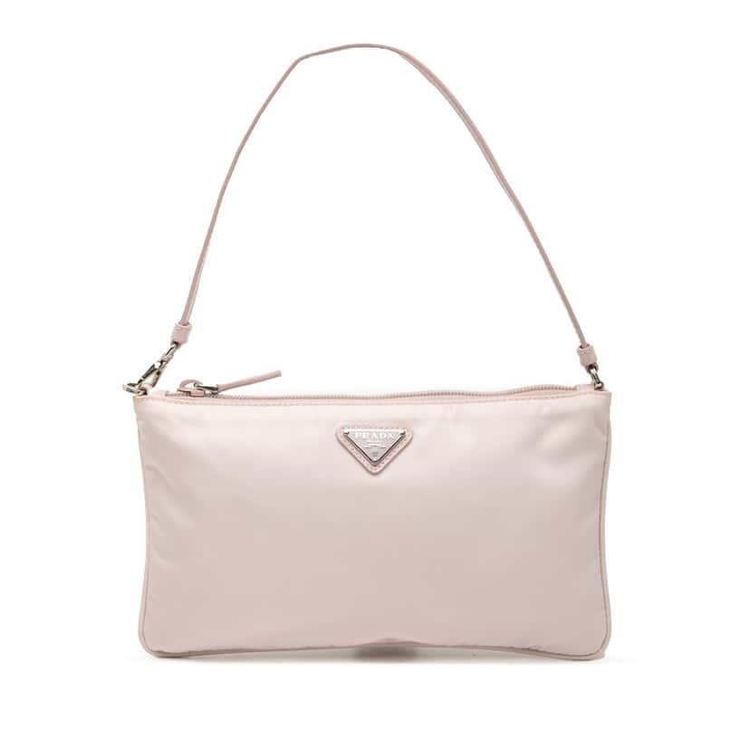 Prada Mini Re Nylon Pochette Pink Very good condition - Front View