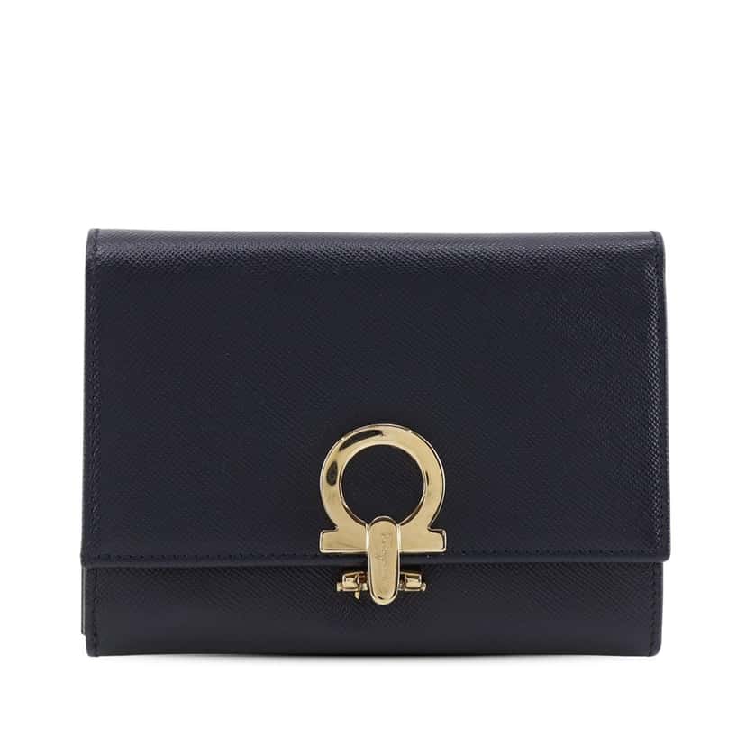 Salvatore Ferragamo Leather Gancini Trifold Small Wallet Black Leather Very good condition - Front View