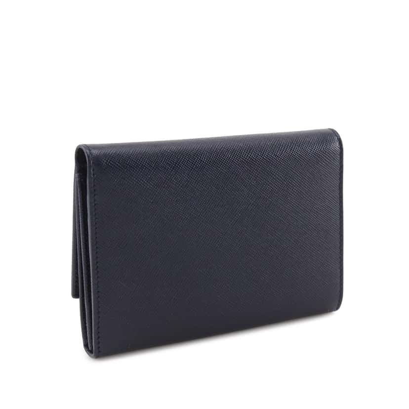 Salvatore Ferragamo Leather Gancini Trifold Small Wallet Black Leather Very good condition - Back View