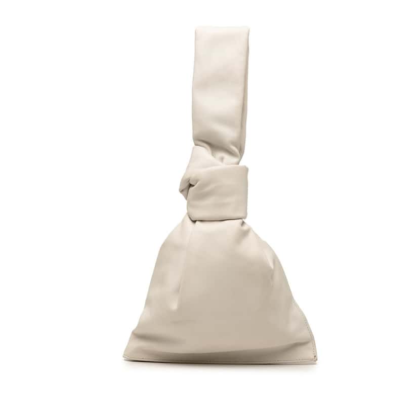 Bottega Veneta Mini Calfskin BV Twist Bag White Leather Very good condition - Front View