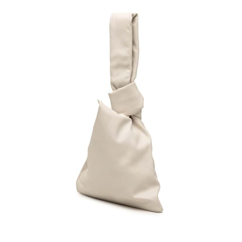 Bottega Veneta Mini Calfskin BV Twist Bag White Leather Very good condition - Back View