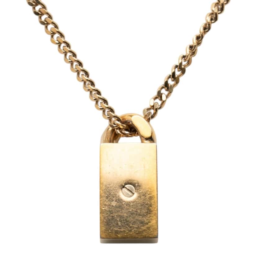 Chanel CC Gold Plated Strass Necklace Pendant Gold Metal Very good condition - Inside View