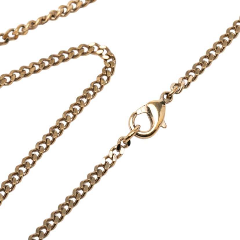 Chanel CC Gold Plated Strass Necklace Pendant Gold Metal Very good condition - Model View