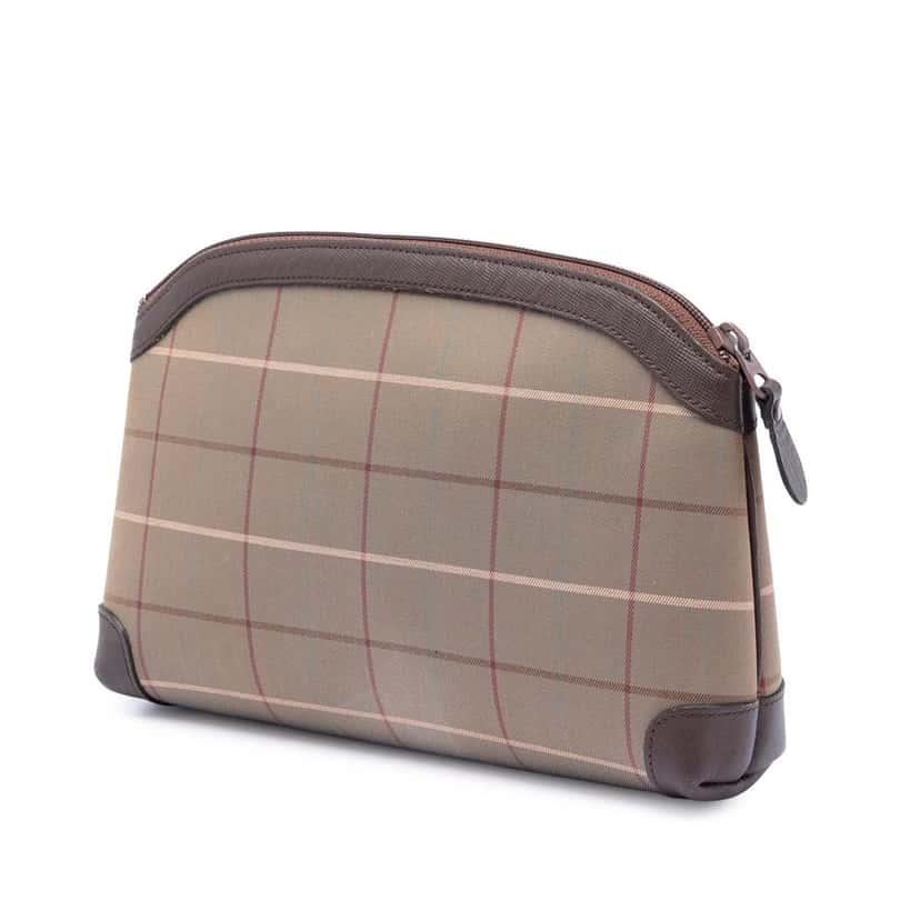Burberry Vintage Check Canvas Clutch Brown Very good condition - Back View