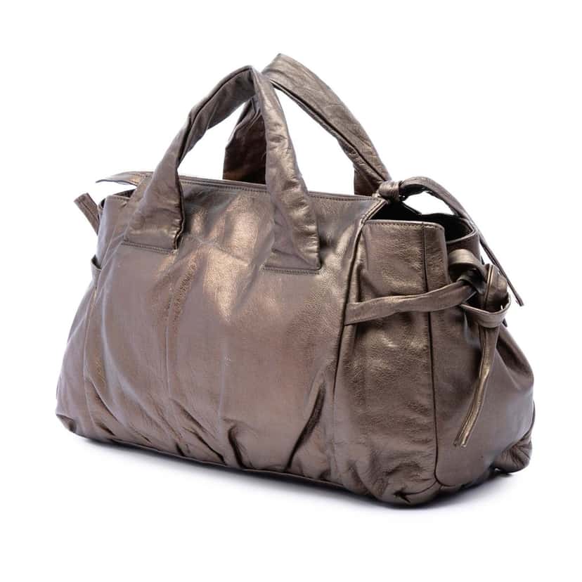 Gucci Metallic Calfskin Hysteria Handbag Brown Leather Very good condition - Back View