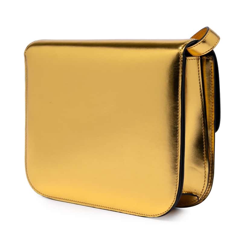 Celine Medium Calfskin Classic Box Gold Leather Very good condition - Back View