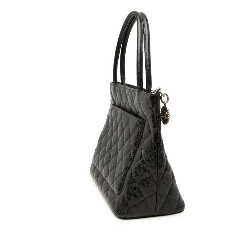 Chanel Caviar Medallion Tote Black Leather Very good condition - Back View