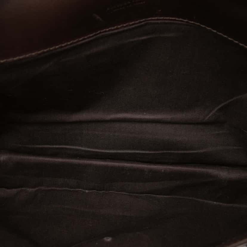Bottega Veneta Intrecciato Trimmed Leather Clutch Brown Leather Very good condition - Model View
