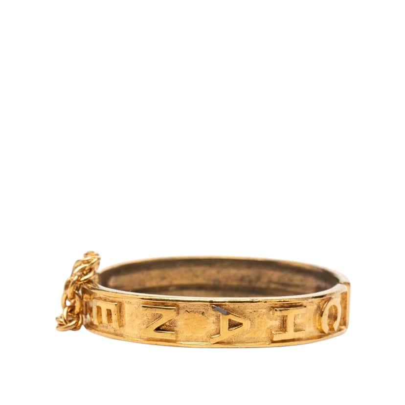 Chanel Gold Plated Logo Bangle Bracelet Gold Metal Very good condition - Inside View