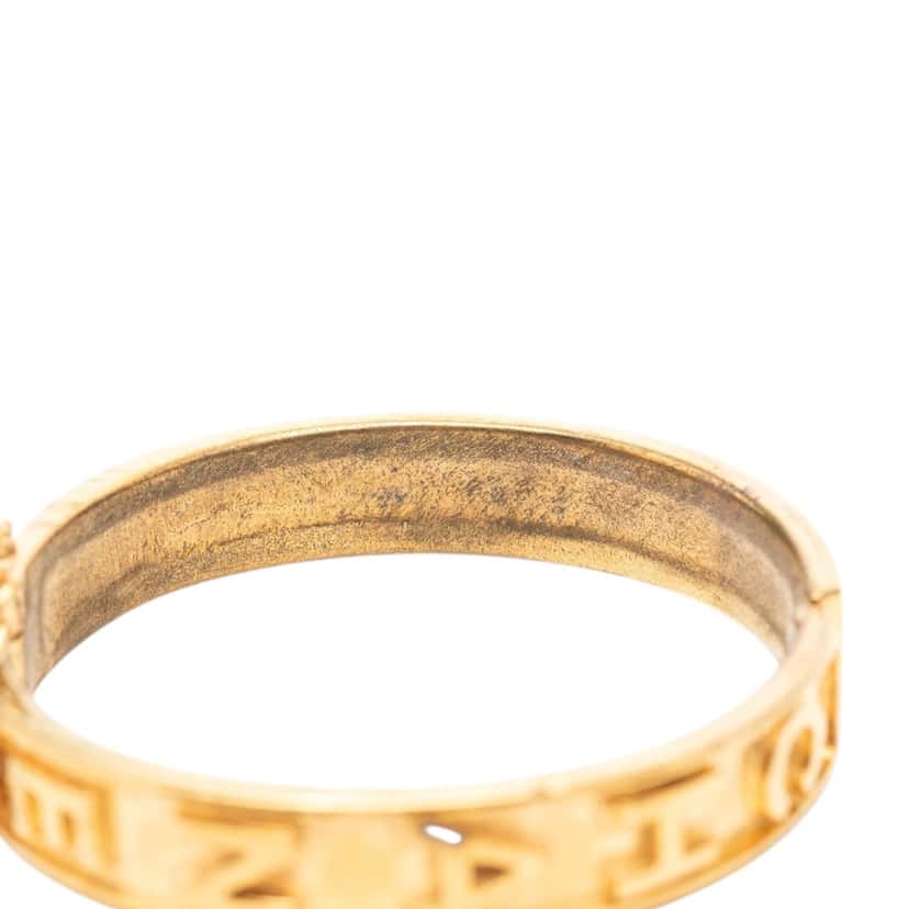 Chanel Gold Plated Logo Bangle Bracelet Gold Metal Very good condition - Model View