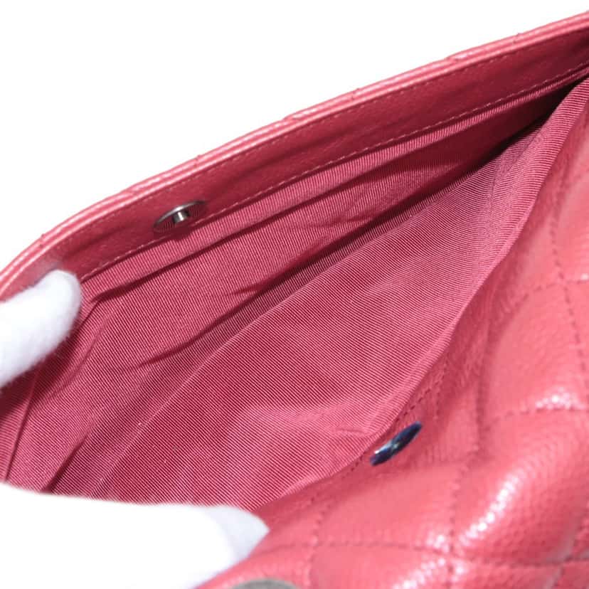 Chanel Medium Quilted Caviar Casual Pocket Flap Red Leather Very good condition - Box View