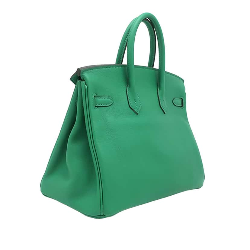 Hermès Swift Birkin Retourne 25 Green Leather Very good condition - Back View