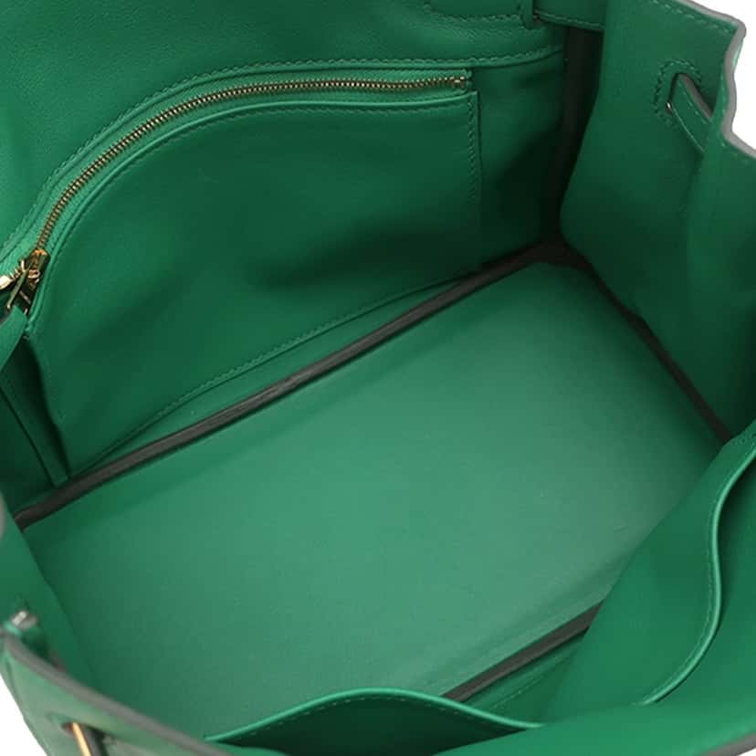 Hermès Swift Birkin Retourne 25 Green Leather Very good condition - Model View
