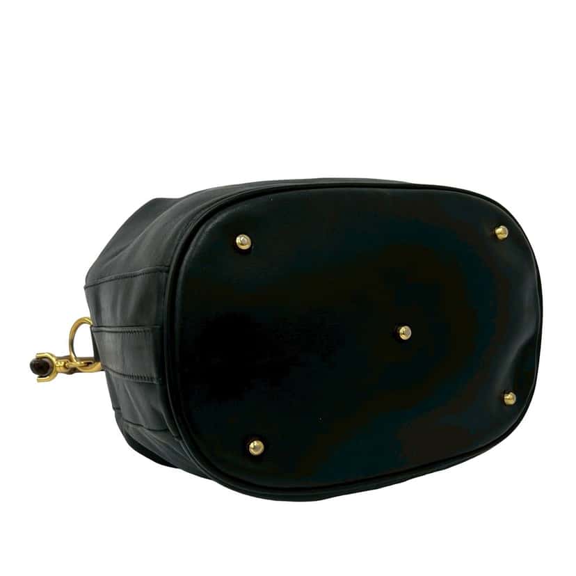Gucci Leather Bamboo Bucket Bag Black Leather Very good condition - Inside View