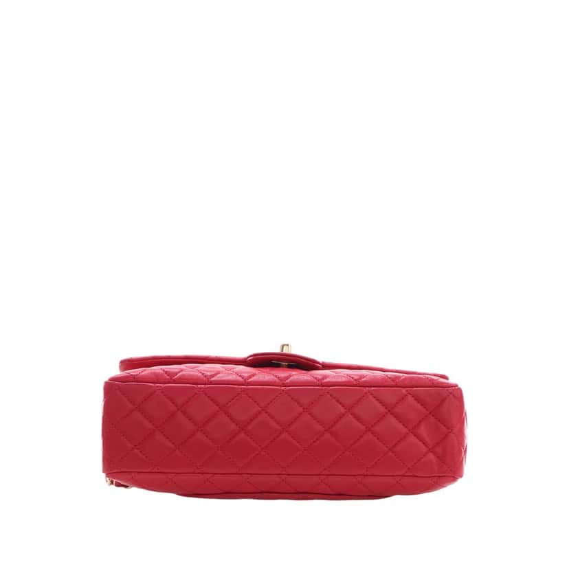 Chanel Medium Classic Lambskin Single Flap Pink Leather Very good condition - Inside View