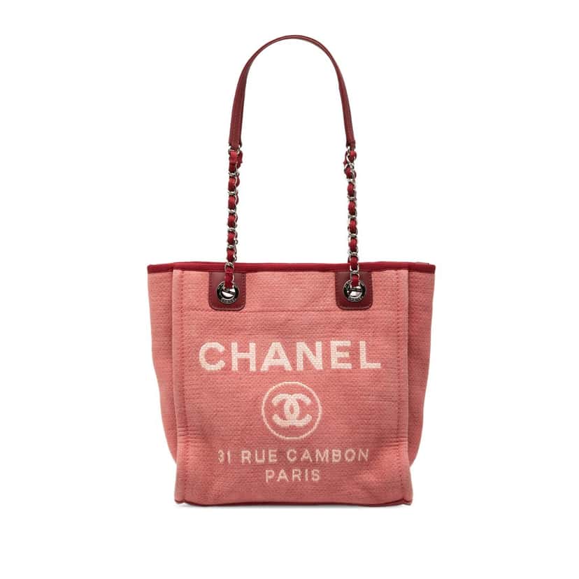 Chanel Mini Canvas Deauville Tote Red Very good condition - Front View