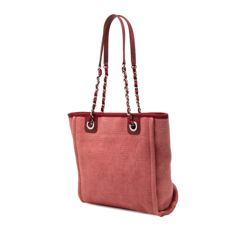 Chanel Mini Canvas Deauville Tote Red Very good condition - Back View