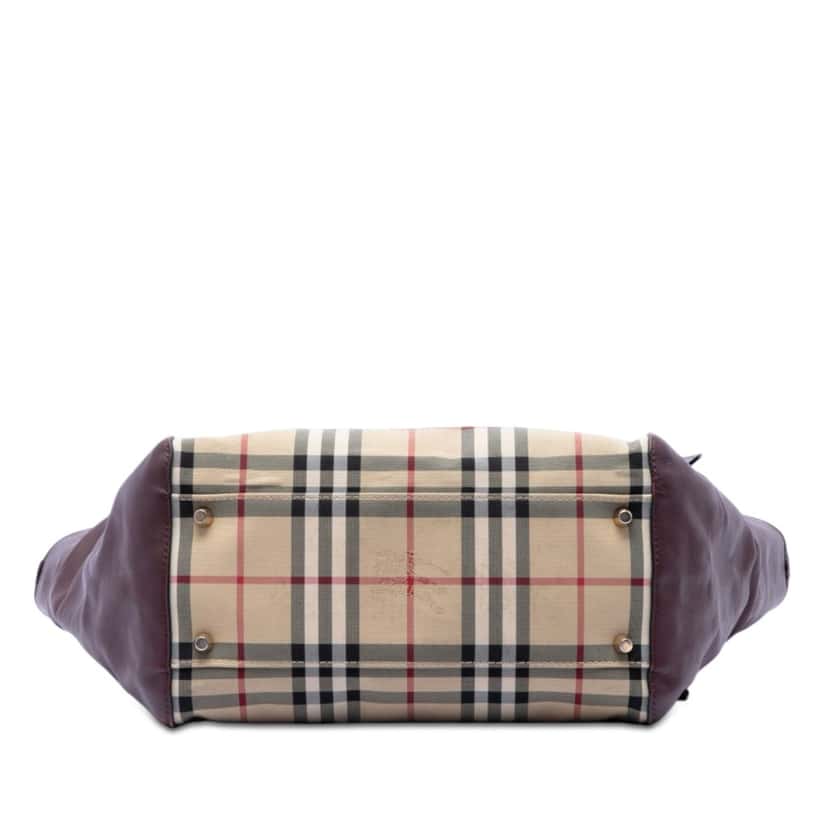 Burberry Small Haymarket Check Canvas and Leather Canterbury Tote Beige Very good condition - Inside View