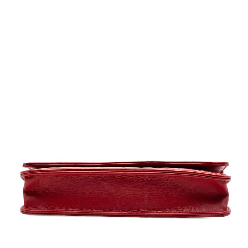 Chanel CC Embossed Patent Camellia Wallet On Chain Red Leather Very good condition - Inside View