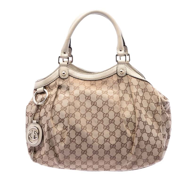 Gucci Medium GG Canvas Sukey Tote Beige Very good condition - Front View