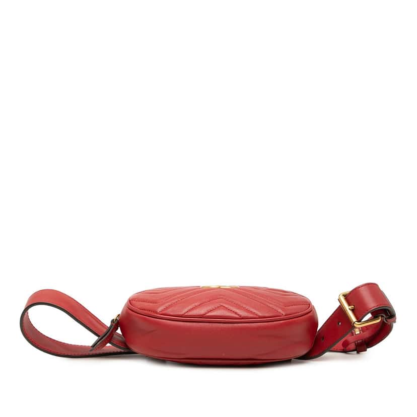 Gucci GG Marmont Matelasse Leather Belt Bag Red Leather Very good condition - Inside View