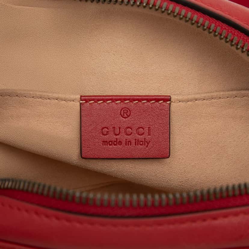 Gucci GG Marmont Matelasse Leather Belt Bag Red Leather Very good condition - Box View
