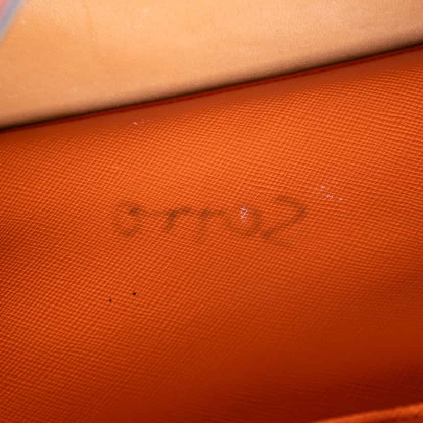 Prada Medium Saffiano Cuir Double Handle Satchel Orange Leather Good condition - Box View