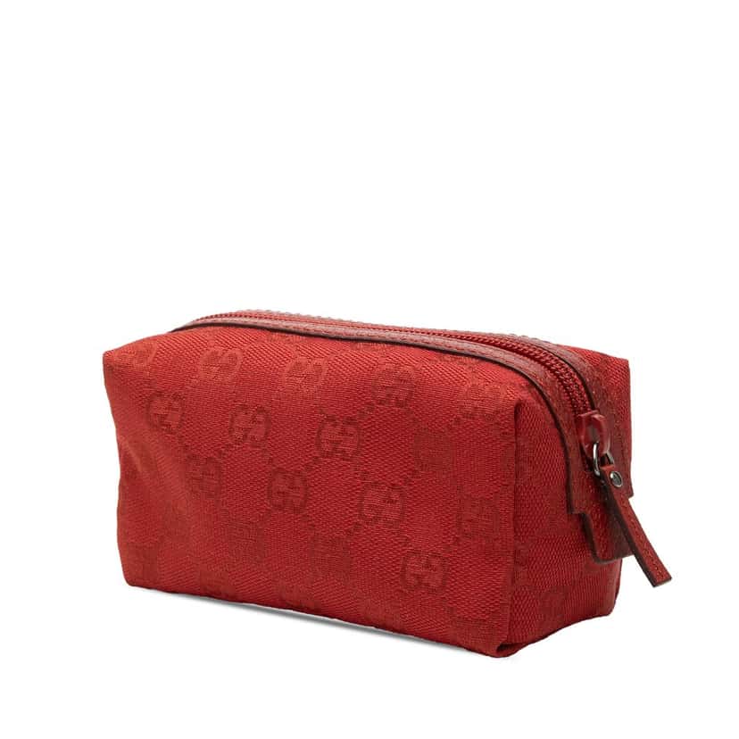 Gucci GG Canvas Pouch Red Good condition - Back View