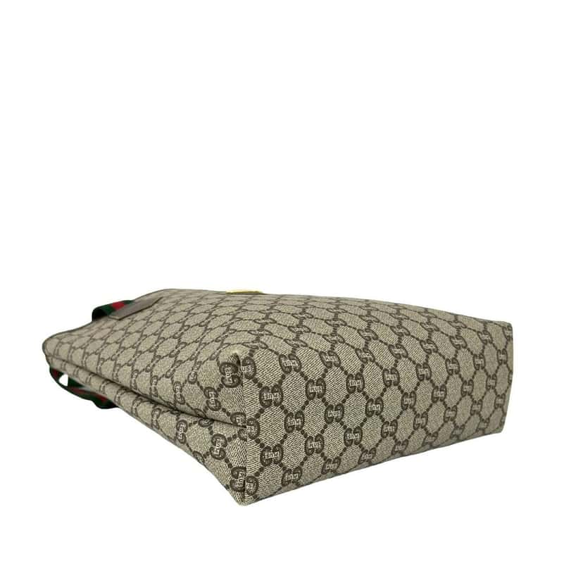 Gucci GG Supreme Plus Sherry Line Web Tote Beige Very good condition - Model View