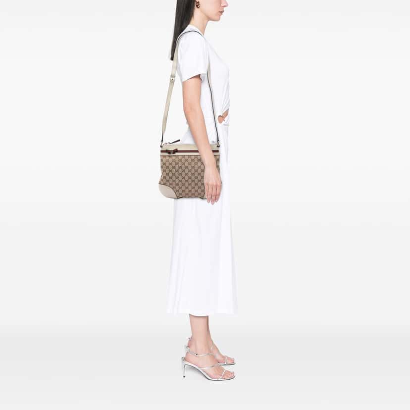 Gucci GG Canvas Web Mayfair Crossbody Beige Very good condition - Box View