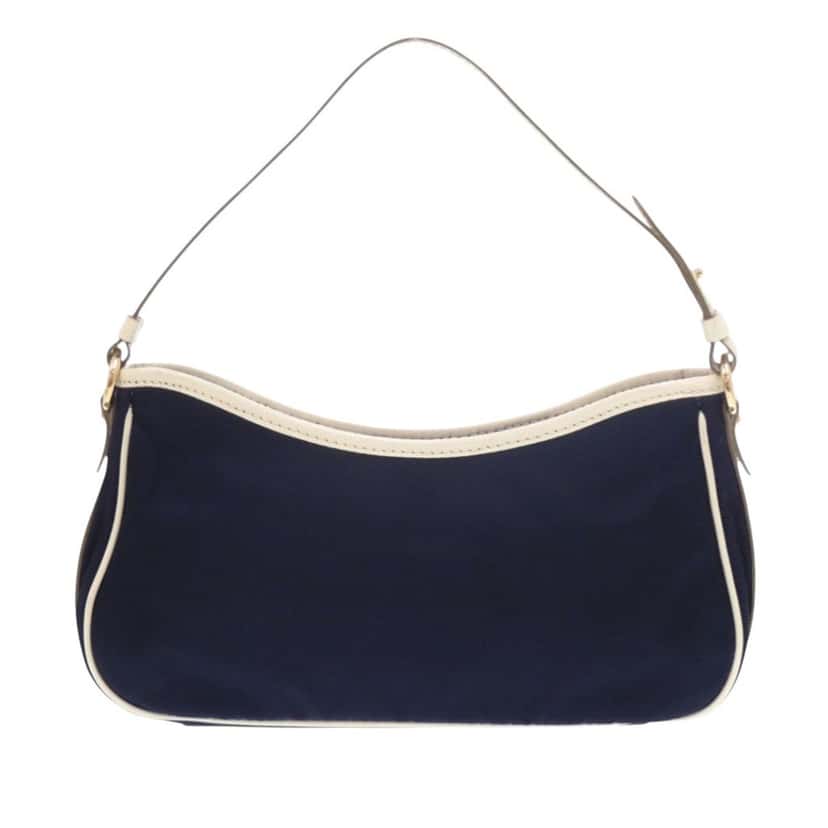 Ferragamo Nylon Vara Bow Handbag Blue Very good condition - Back View