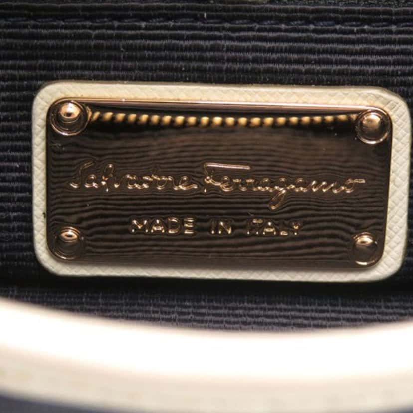 Ferragamo Nylon Vara Bow Handbag Blue Very good condition - Box View