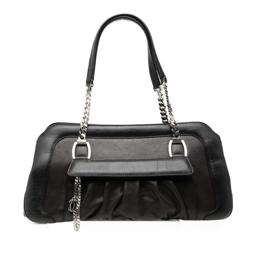 Cartier Leather La Dona Shoulder Bag Black Leather Very good condition - Front View